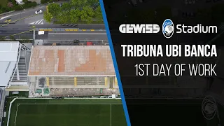 Gewiss Stadium, completato il primo giorno di lavori alla Tribuna UBI Banca