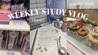 weekly study vlog | late night studying, food, and shopping