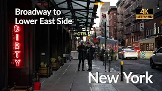 Walking NYC [4K] : Broadway to Lower East Side