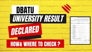 DBATU Winter Semester Exam result declared ✅|How to check ?|where to check ✅|DBATU result declared