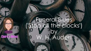 Funeral Blues by W. H. Auden (detailed analysis)