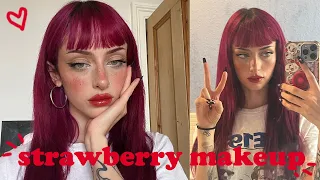 "strawberry makeup" tik tok trend tutorial