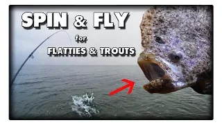 Flatties and trouts with flatty teaser rig, sbirolino, sea trout spoons and flies