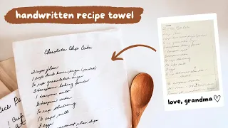 HANDWRITTEN RECIPE CRICUT PROJECT | DIY Kitchen Tea Towel with Cricut (2 WAYS!!) DTF Transfer + HTV