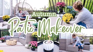 FALL PATIO MAKEOVER || *Extreme* Clean + Decorate With Me || Cozy Outdoor Decorating Ideas for Fall