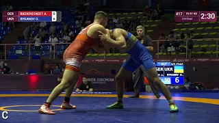 1/4 FS - 97 kg: A. BIEDERSTAEDT (GER) v. O. BYKANOV (UKR)