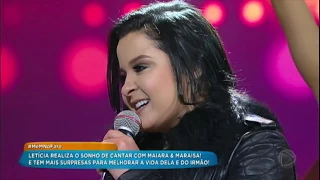 Leticia é surpreendida por Maiara & Maraisa e canta com a dupla