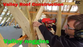 Valley roof construction Noggins