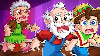 ¡ESCAPA de LA ABUELA MALVADA en ROBLOX! 🧓💀ANGRY GRANNY con SILVO , LINGAMES , PERMON y DANY