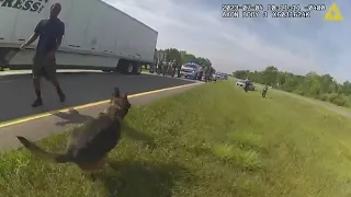 Newly released bodycam video shows Circleville officer deploy K-9 on truck driver