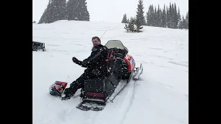 Recovering a snowmobile on Jones Pass