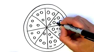 Como Dibujar Una PIZZA muy fácil !