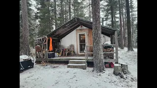 THE TENT. Deer Camp 2nd weekend. Exploring new areas. Logging started on the loop. Backwoods Cabin.