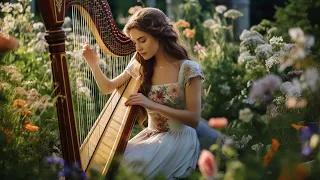 Relaxing Harp Music 🌸 Relaxing Background Music for Deep Sleep and Meditation