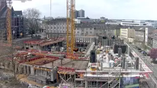 3. Zeitraffer-Video der Allbau-Baustelle "Kastanienhöfe" in der Essener City