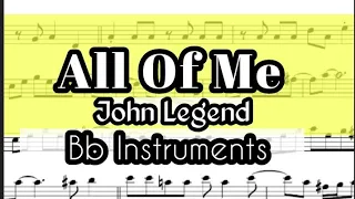 All Of Me John Legend Tenor Sax Soprano Clarinet Trumpet Sheet Backing Track Play Along Partitura
