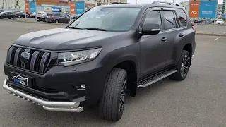 Toyota Land Cruiser Prado - оклейка черной матовой пленкой, шумоизоляция, доводчики, установка линз