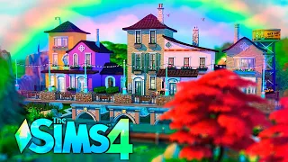 СТРОИМ РАДУЖНУЮ ДЕРЕВНЮ НА МОСТУ НАД РЕКОЙ - THE SIMS 4 (СИМС 4)