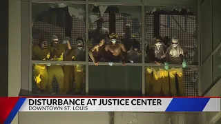 Inmates riot at St. Louis Justice Center, busting windows, throwing objects