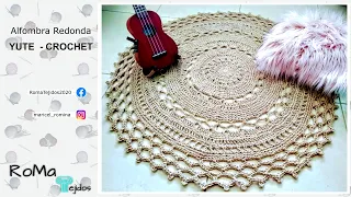 Alfombra redonda Crochet fácil  - Tutorial - DIY / yute / tapete ganchillo