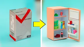 DIY miniature fridge for a doll house | how to make miniature refrigerator | diy doll fridge