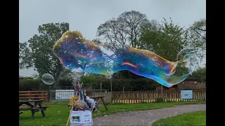 Hold the bubble wand up higher for a massive bubble!