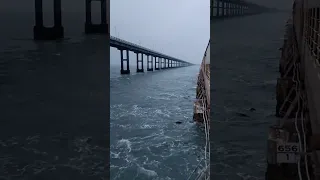 rameswaram danger bridge 🌊 #pambanbridge #rameshwaram #dhanushkodi #dangerous #bridge