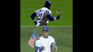 The moment Sammy Sosa ran with the American flag during the first Cubs home game after 9-11
