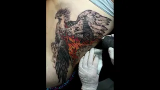 Realistic Flying Phoenix Tattoo Timelapse | Тату феникс | @SuvorovTattoo