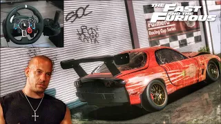 Rebuilding a Mazda Rx-7 Spirit (Dominic Toretto - Fast & Furious) - NFS HEAT - LOGITECH G29 Gameplay