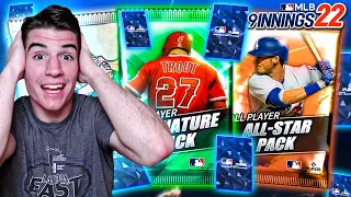 WE PULLED SO MANY DIAMONDS! Signature, All-Star And Vintage Combo Pack Opening! - MLB 9 Innings 22