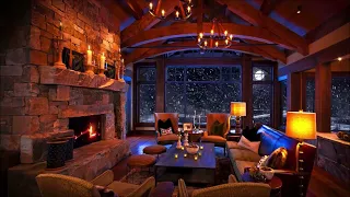 Beautiful music, cozy living room, fireplace 🔥 moon, snow / Красивая музыка, гостиная, 🔥 камин, снег