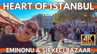 Heart Of Istanul City Center Walking Tour Around Eminonu,Sirkeci Bazaar | 29 August 2023 | 4K UHD