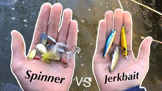 Spinner VS Jerkbait! PA Trout Fishing Challenge!