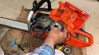 How To Repair ChainSaw Starter | Recoil Starter Repairing ChainSaw | Starter Spring installation