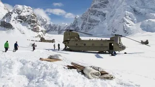 Chinook helicopter at Miao helipad.