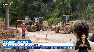 Volta a chover em São Sebastião; buscas por vítimas continuam