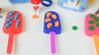 Лепка из пластилина Play Doh.  Щенячий Патруль украшает мороженое  Видео для малышей