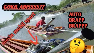 GOKIL ABIS || terbaru drag race perahu thailand bermesin mobil sport🤔