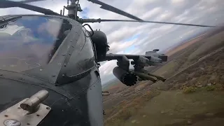 Боевая работа экипажей вертолетов Ка 52 армейской авиации ЗВО