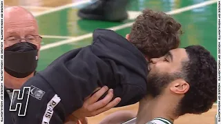 Jayson Tatum Shares a Moment With His Son After Dropping 60 Points vs Spurs | April 30, 2021