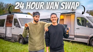 WE TRADED VANS FOR 24 HOURS (whose tiny home on wheels is better?)
