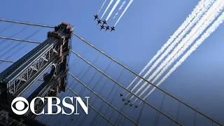 Navy Blue Angels and Air Force Thunderbirds give salute in the sky for essential workers