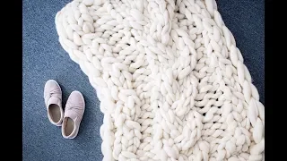 HOW TO HAND KNIT CABLE KNIT MERINO BLANKET