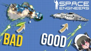 Good VS BAD Dodging Maneuver - Space Engineers Ship Combat Tutorial, DON'T Spin in Place in Battle