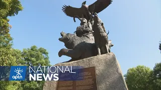 Indigenous veterans cleanse memorial after Nazi flag incident | APTN News