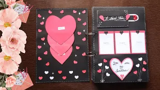 A4 Size Scrapbook tutorial | Part 1 | Red, Black & white page | Memorable gift  birthday/anniversary