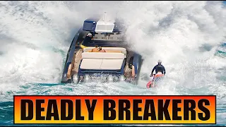 WATCH THE CRAZY MOMENT A $1 MILLION MOTOR YACHT MEETS ITS MATCH AT JUPITER INLET!