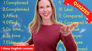 1 HOUR ENGLISH LESSON - ADVANCED ENGLISH VOCABULARY (Confusing English Words)