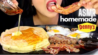 ASMR DENNY'S GRAND SLAM Breakfast CopyCat EATING SOUND -PANCAKE, BACON, SAUSAGE and EGGS MUKBANG